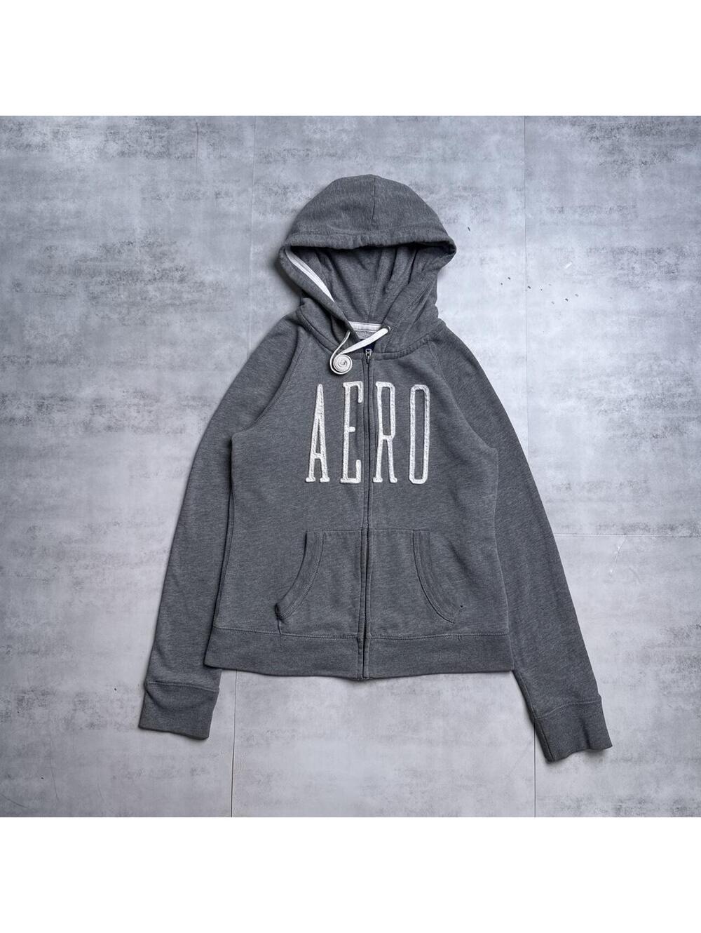 Y2K Aeropostale 00s Gray Zip Up Jacket